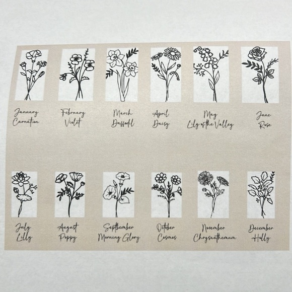 NWT - Birth Flower Necklace with Birth Month Charm - Picture 2 of 12